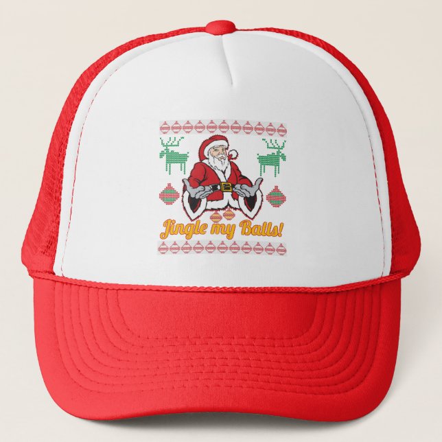 Casquette Tintez mon chandail laid de Noël du père noël de (Devant)