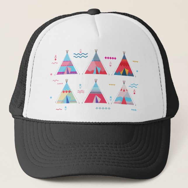 Casquette tipi rose (Devant)