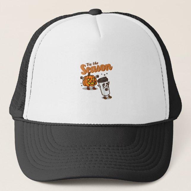Casquette Tis The Season Hate Pumpkin Spice Latte Halloween  (Devant)