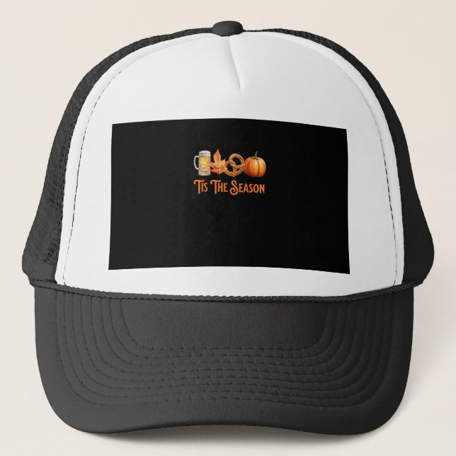Casquette Tis The Season Pumpkin Beer Pretzel Fall Funny Okt (Devant)