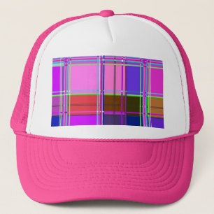 Casquette Tissu à motif tartan rose Madras