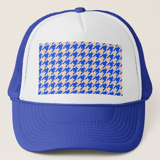 Casquette Toile de Chine Bleue Pied de Poule (Devant)