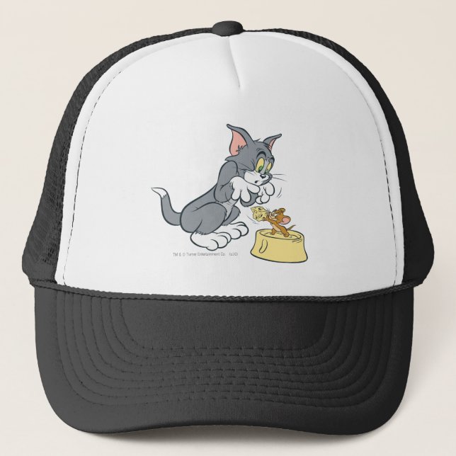 Casquette Tom et Jerry nourrissent le chat (Devant)