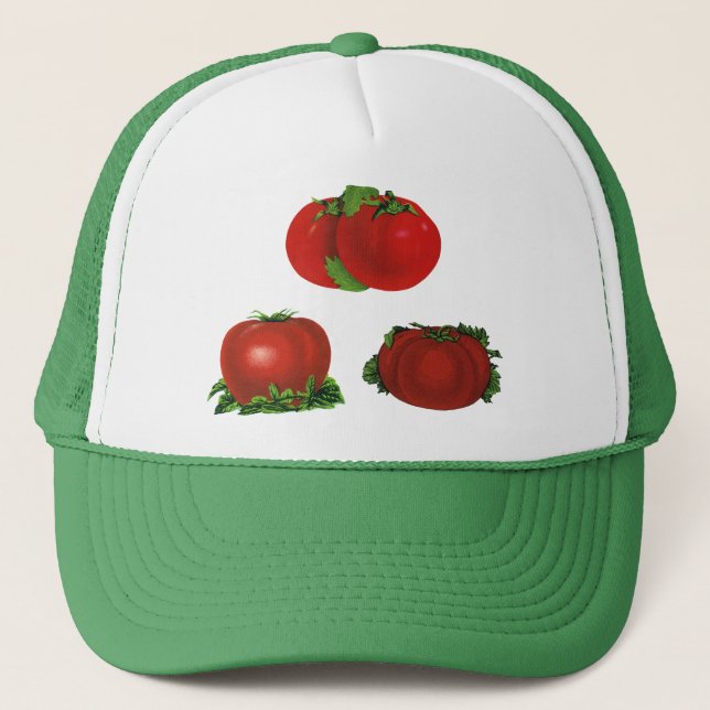 Casquette Tomates vintages rouges mûres Nourriture, Fruits,  (Devant)