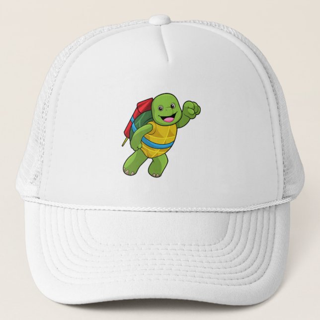 Casquette Tortue au volant avec fusée (Devant)
