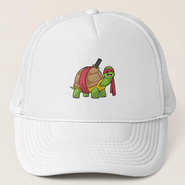 Casquette Tortue aux arts martiaux avec épée (Devant)