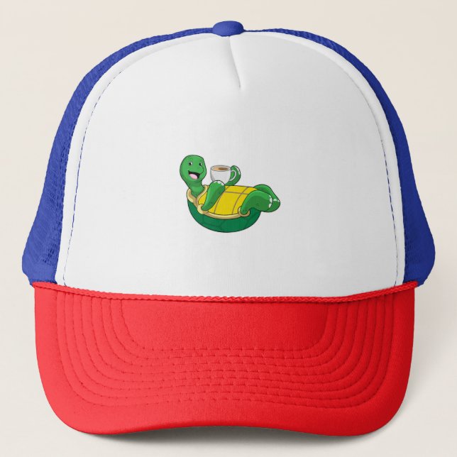 Casquette Tortue avec tasse de café (Devant)