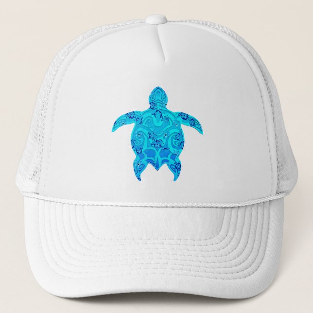 Casquette Tortue bleue de tribal de Honu (Devant)