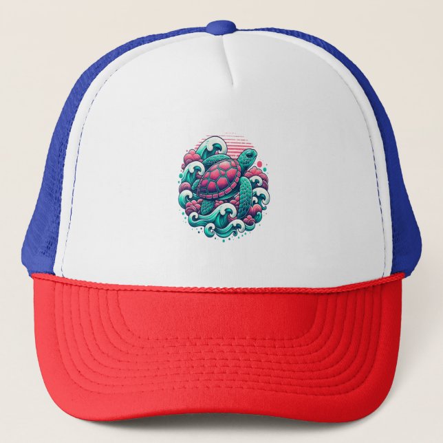 Casquette Tortue d'été rétro (Devant)