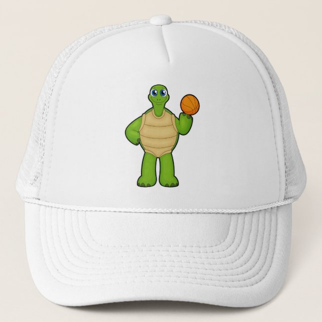 Casquette Tortue en tant que joueur de basket-ball avec bask (Devant)