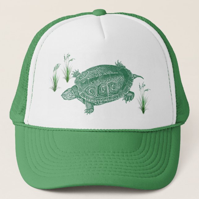 Casquette Tortue marine verte (Devant)