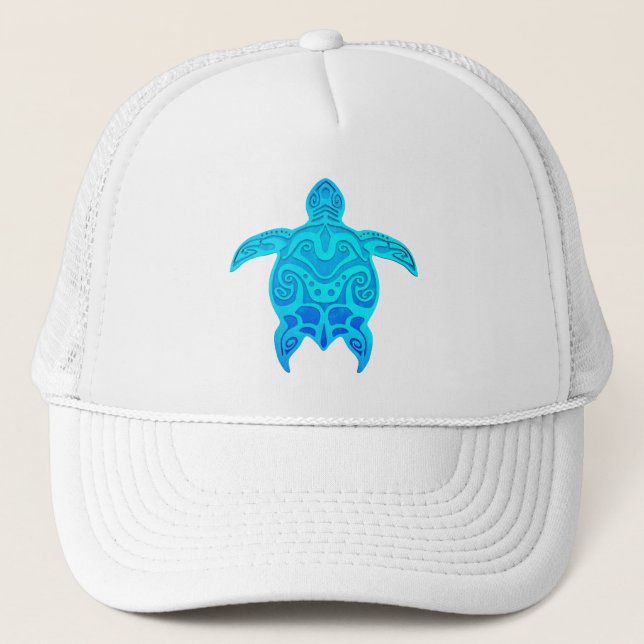 Casquette Tortue tribale bleue (Devant)
