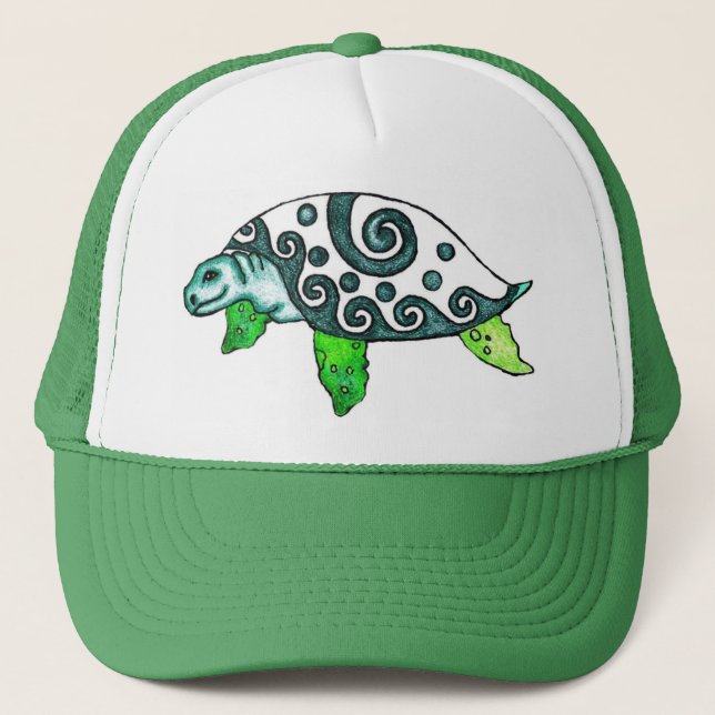 Casquette Tortues de mer tourbillonnant (Devant)