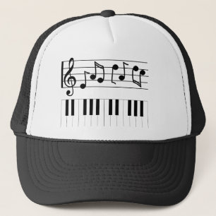 Casquette Touches de piano et notes musicales