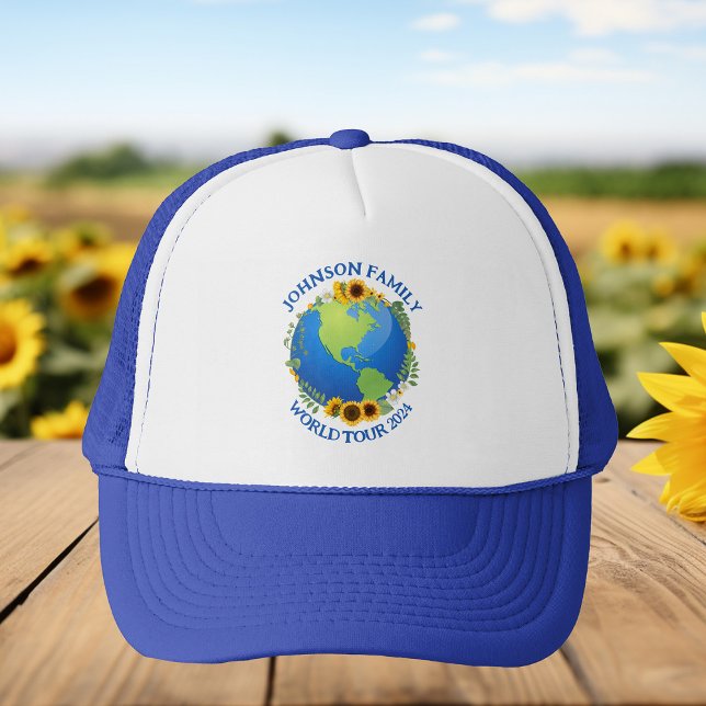 Casquette Tour du monde sur mesure Terre dans les tournesols (Créateur téléchargé)