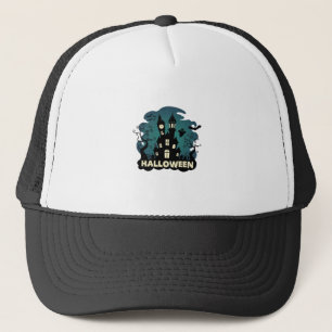 Casquette Tour horloge chauves-souris fantôme Halloween mais