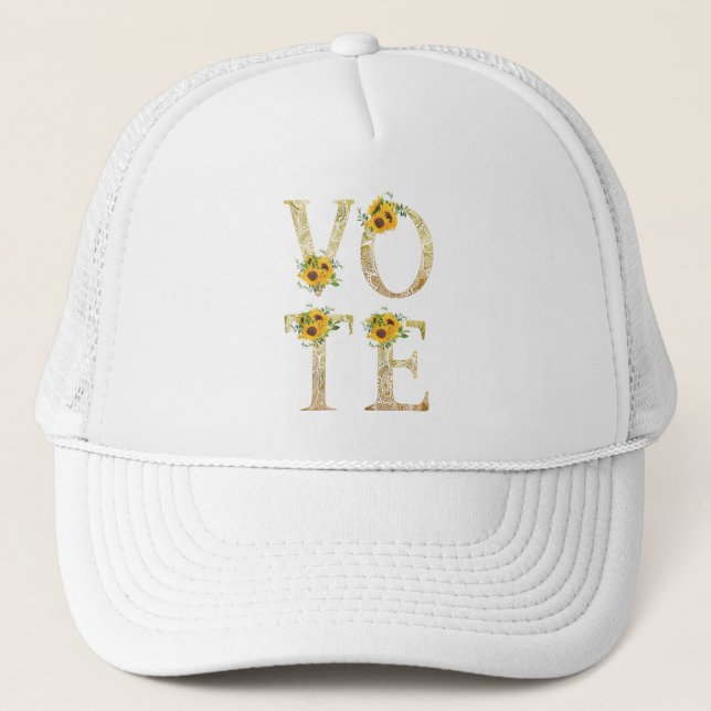 Casquette Tournesols Dorés Votez (Devant)
