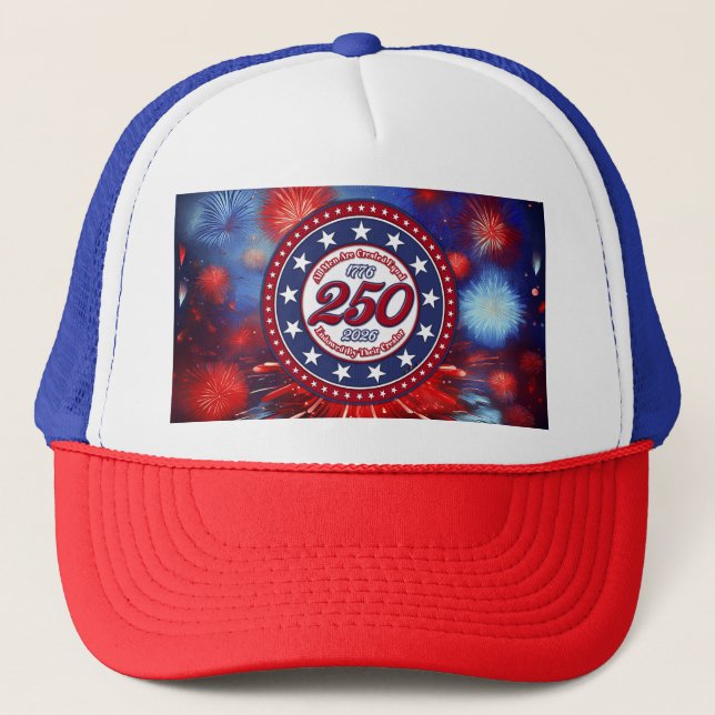 Casquette Tous les hommes sont créés Feu d'artifice graphiqu (Devant)