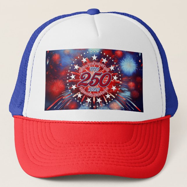 Casquette Tous les hommes sont créés Feu d'artifice graphiqu (Devant)