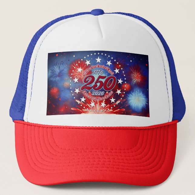 Casquette Tous les hommes sont créés Feu d'artifice graphiqu (Devant)