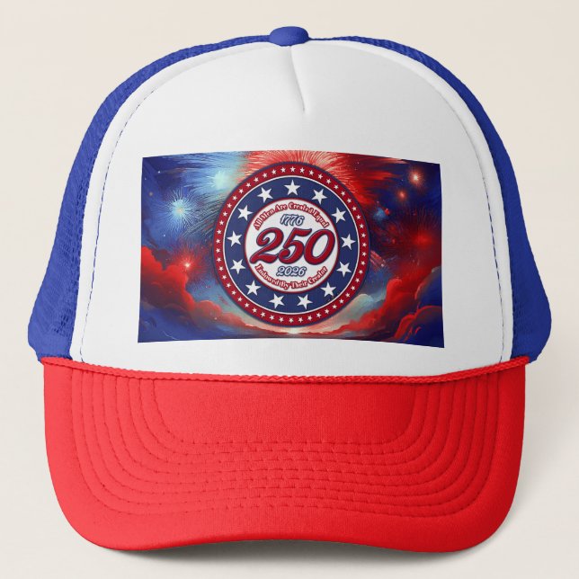 Casquette Tous les hommes sont créés graphiques feux d'artif (Devant)