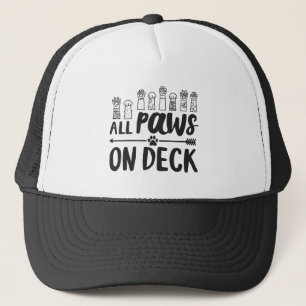 Casquette Tous les pattes sur Deck-Vert Citations de chien c
