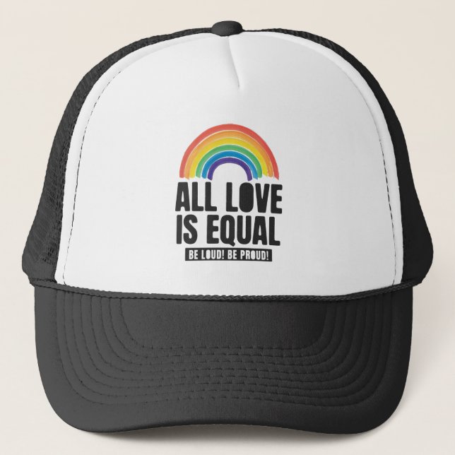 Casquette Tout amour est la même fierté LGBT Egalité des dro (Devant)