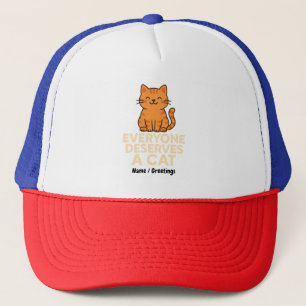 Casquette Tout le monde mérite un chat mignon Orange Tabby C