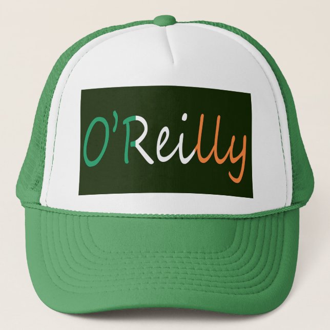 Casquette Tout nom superposé sur le drapeau irlandais thcn T (Devant)