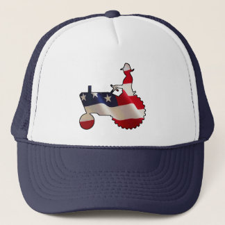 Casquette Tracteur américain fier de drapeau des Etats-Unis