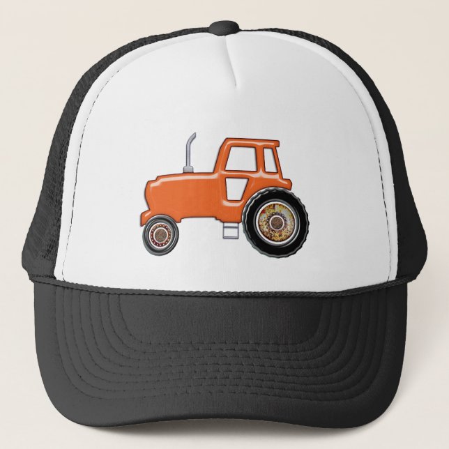 Casquette Tracteur orange brillant (Devant)