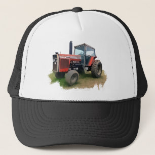 Casquette Tracteur rouge de Massey Ferguson dans le domaine