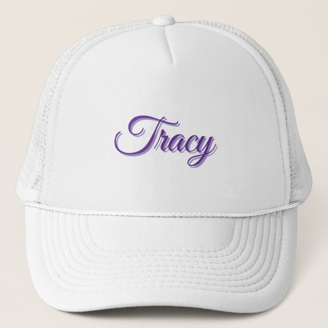 Casquette Tracy Fille Nom En Violet, (Devant)