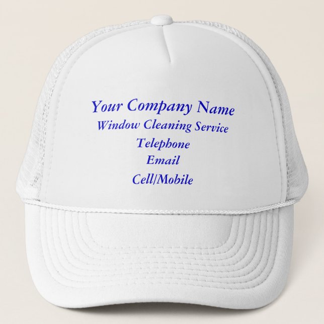 CASQUETTE TRADES, NETTOYAGE DES FENÊTRES (Devant)