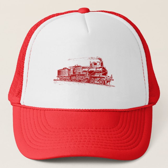 Casquette Train 03 - Rouge Rubis (Devant)