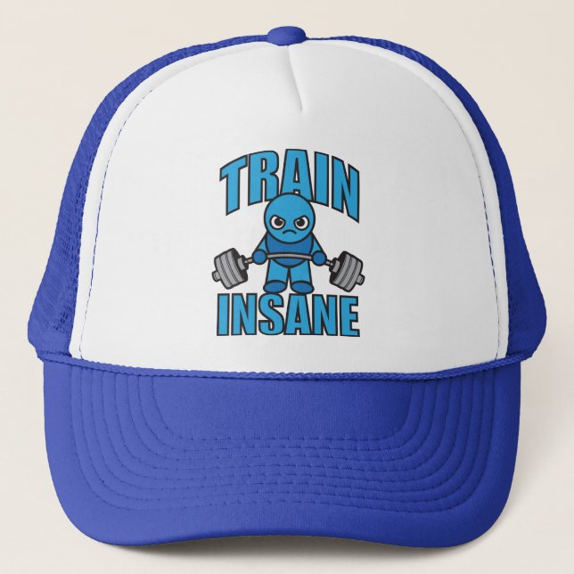 Casquette TRAIN INSANE Kawaii Weightlifter Deadlifter entraî (Devant)