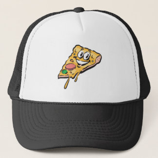 Casquette tranche de pizza face heureuse