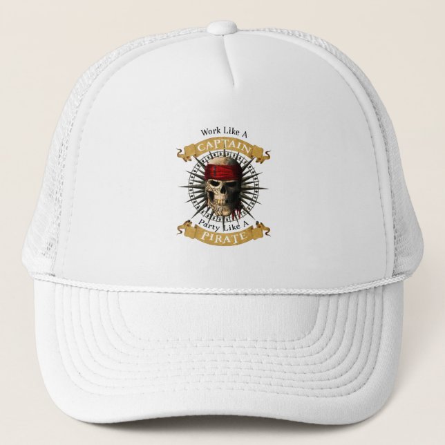 Casquette Travailler Comme Une Partie De Capitaine Comme Un  (Devant)