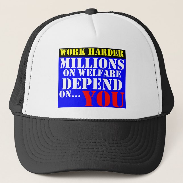 Casquette travailler plus dur - les millions sur l'aide (Devant)
