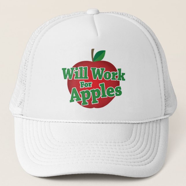 Casquette Travaillera pour des pommes (Devant)