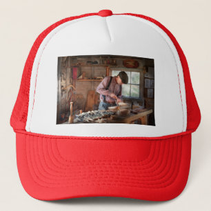 Casquette Travailleur du bois - découpant - découpage d'un