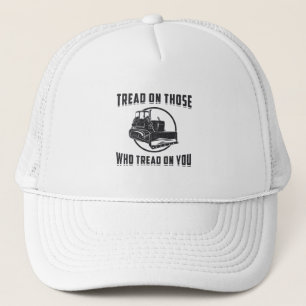 Casquette Tread Bulldozer Du Travailleur De Construction Sur