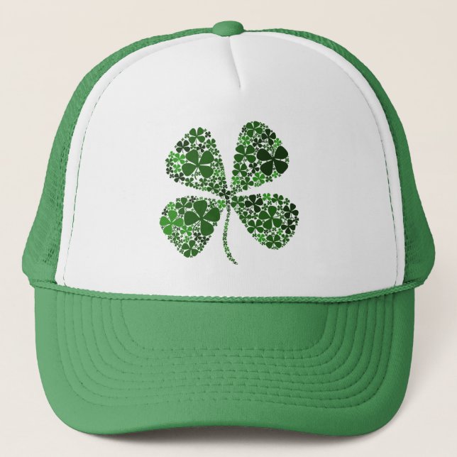 Casquette Trèfle infini de feuille de la chance 4 (Devant)