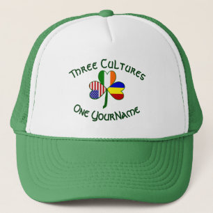 Casquette Trèfle personnalisé drapeau Roumanie Irlande États