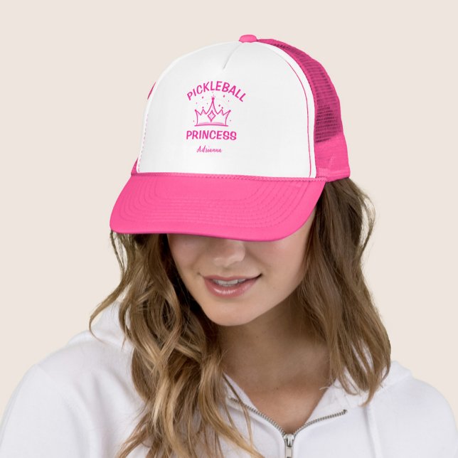 Casquette Trendy Pickleball Princess Hot Pink with Crown (Créateur téléchargé)