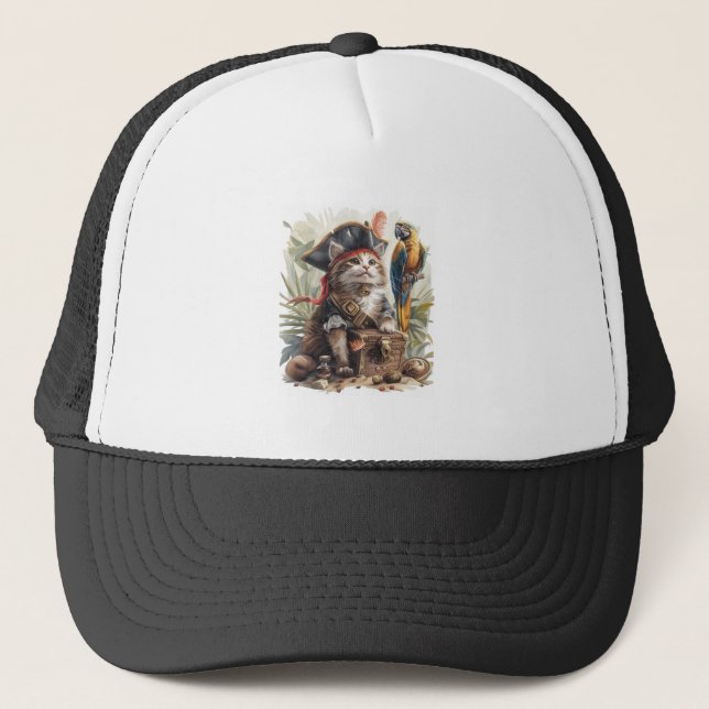 Casquette Trésor de chat pirate (Devant)
