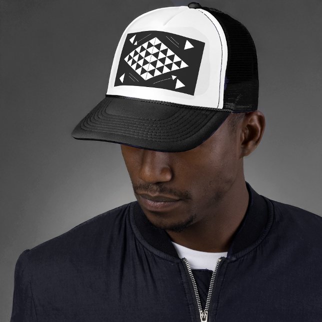 Casquette Triangles géométriques blancs (Créateur téléchargé)