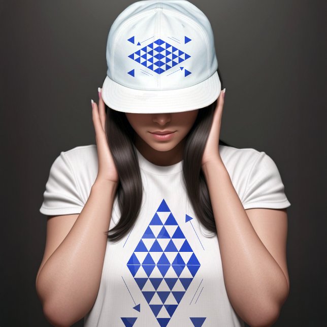 Casquette Triangles géométriques bleus (Créateur téléchargé)