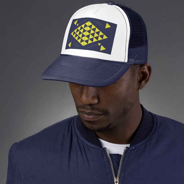 Casquette Triangles géométriques jaunes (Créateur téléchargé)