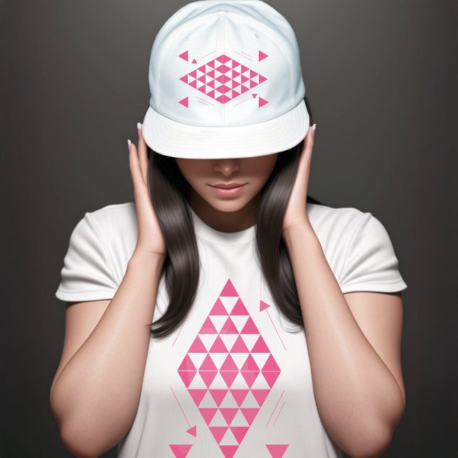 Casquette Triangles géométriques roses (Créateur téléchargé)